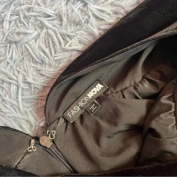 Fashion Nova Always Bubble Velvet Micro Mini Dress - Black Size S - Picture 5 of 9